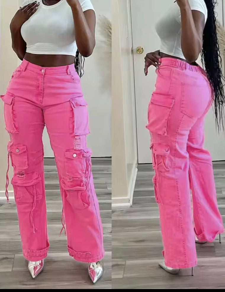 Oversized Pocketed Jeans